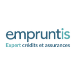 Logo "empruntis" bleu/bleu-vert, baseline expert crédits et assurances, fond blanc.