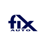 Fix Auto logo, bold bleu marine, "x" stylisé, AUTO en capitales sur fond gris clair.